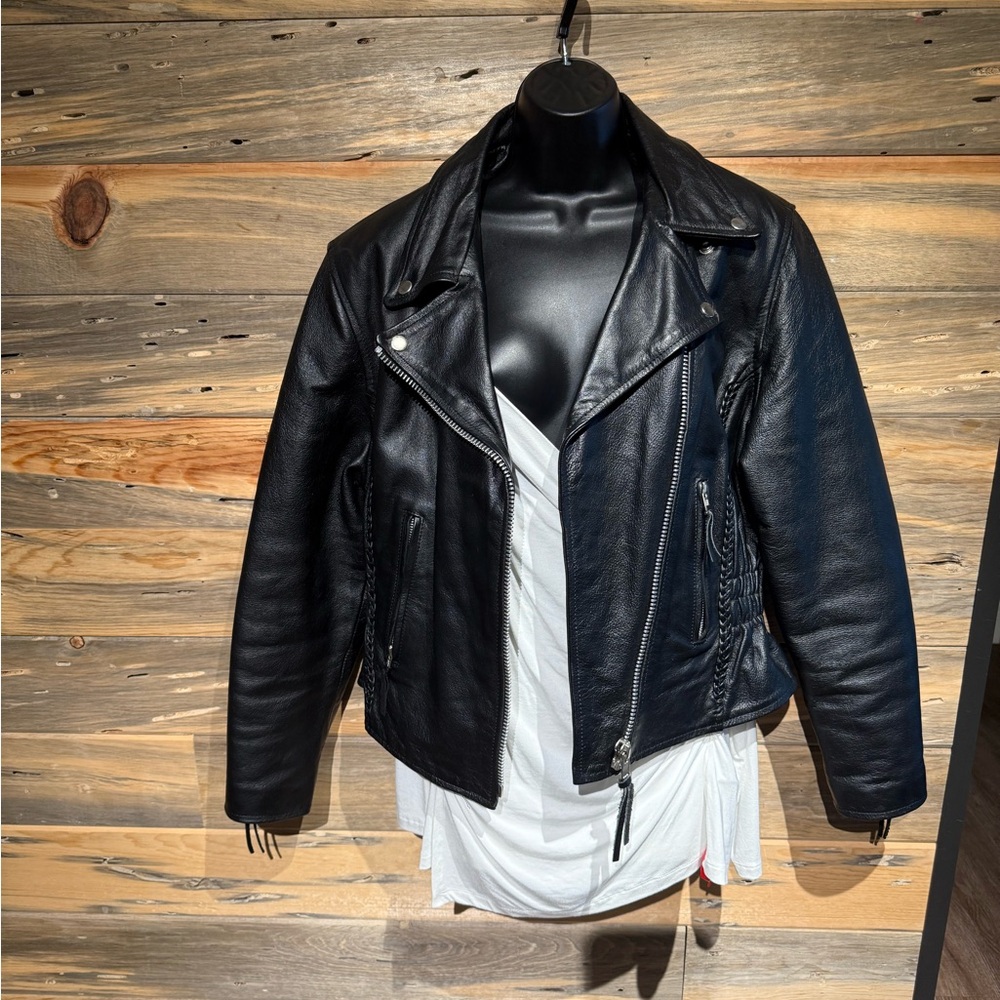 Black Leather Biker Jacket vintage